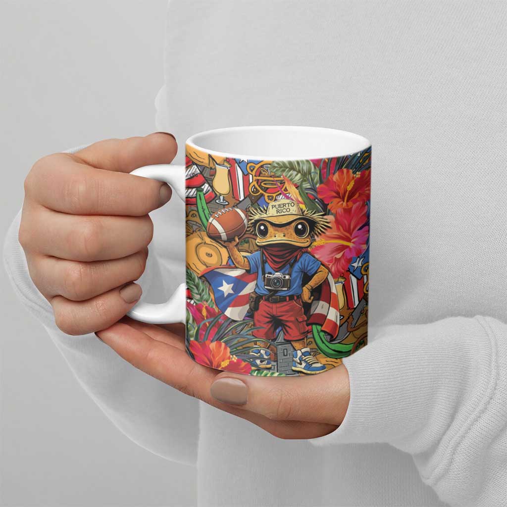 Funny Benito Bowl Ceramic Mug Puerto Rican Coquí Football