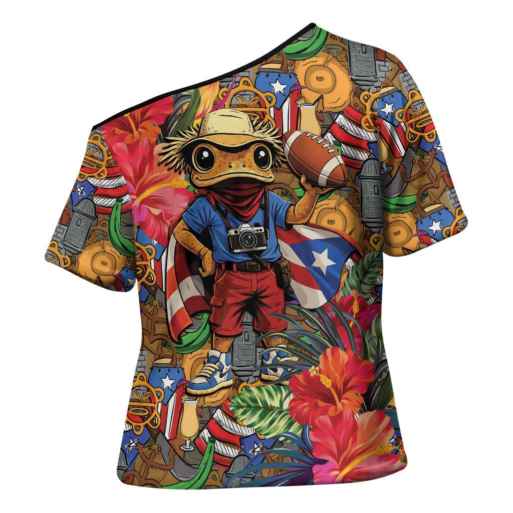 Funny Benito Bowl Cross Shoulder Shirt Puerto Rican Coquí Football