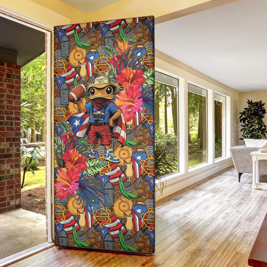 Funny Benito Bowl Door Cover Puerto Rican Coquí Football
