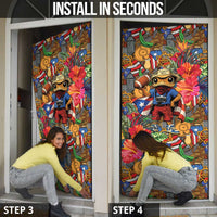 Funny Benito Bowl Door Cover Puerto Rican Coquí Football