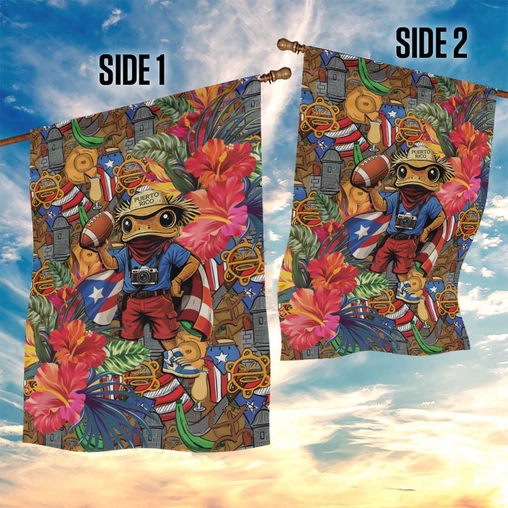 Funny Benito Bowl Garden Flag Puerto Rican Coquí Football
