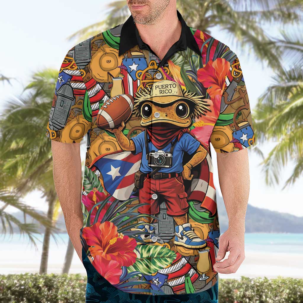 Funny Benito Bowl Hawaiian Shirt Puerto Rican Coquí Football