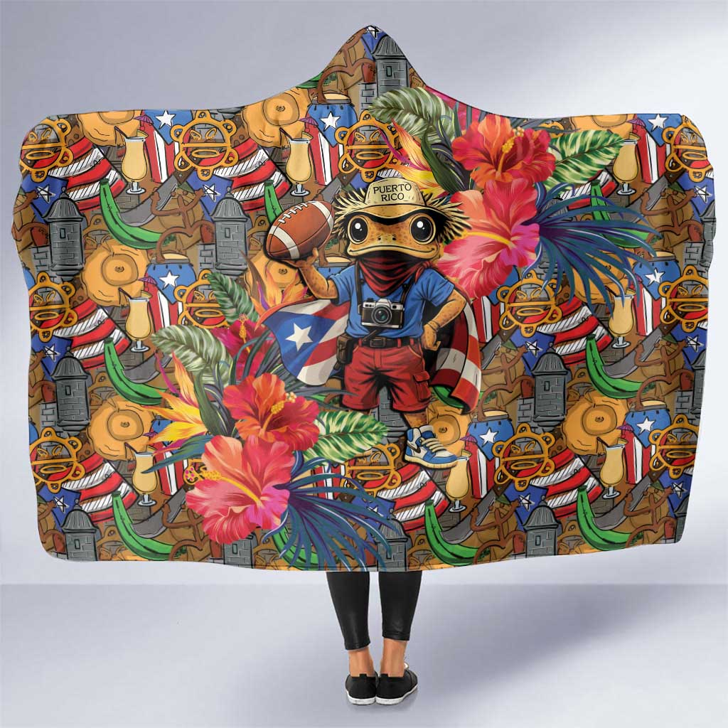 Funny Benito Bowl Hooded Blanket Puerto Rican Coquí Football