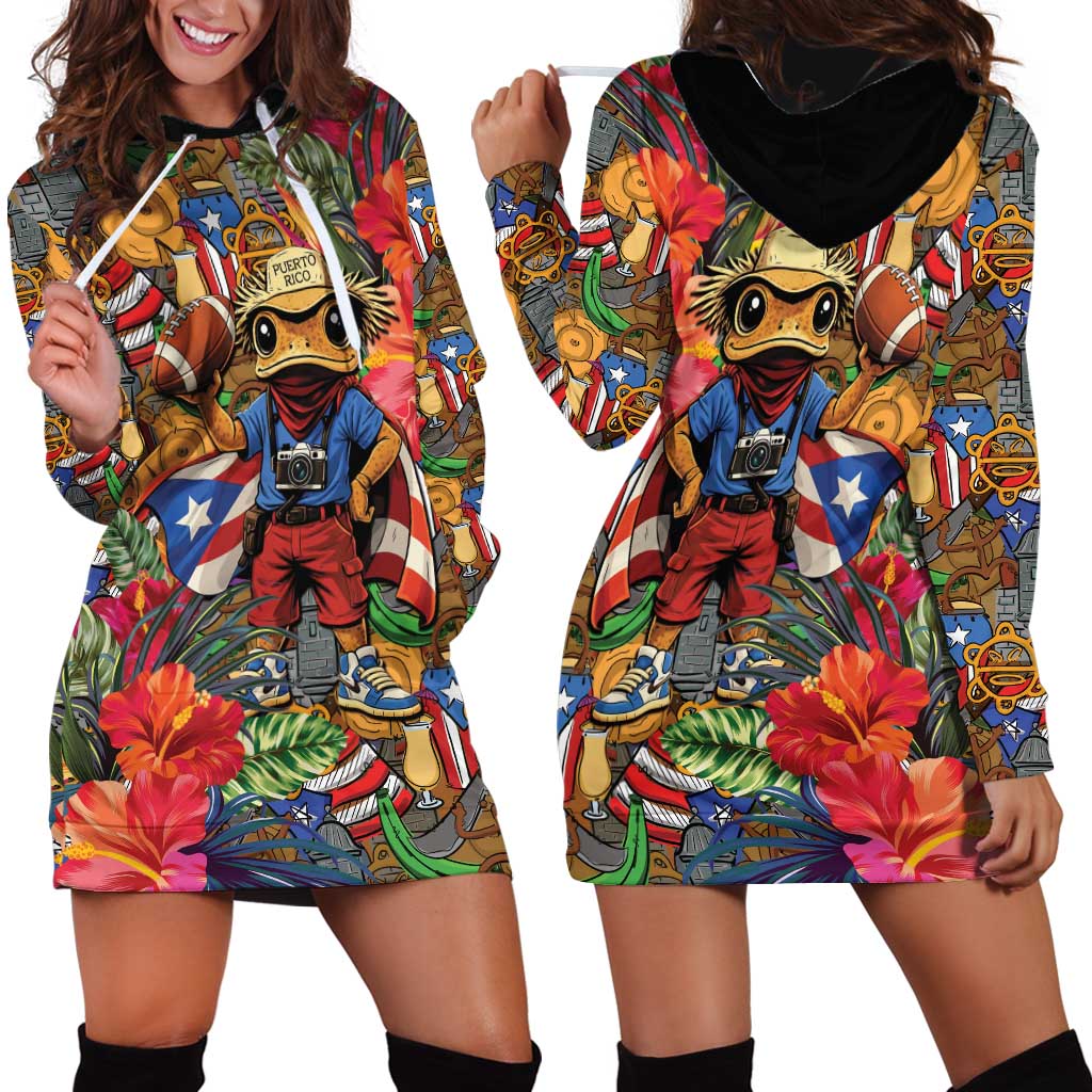 Funny Benito Bowl Hoodie Dress Puerto Rican Coquí Football