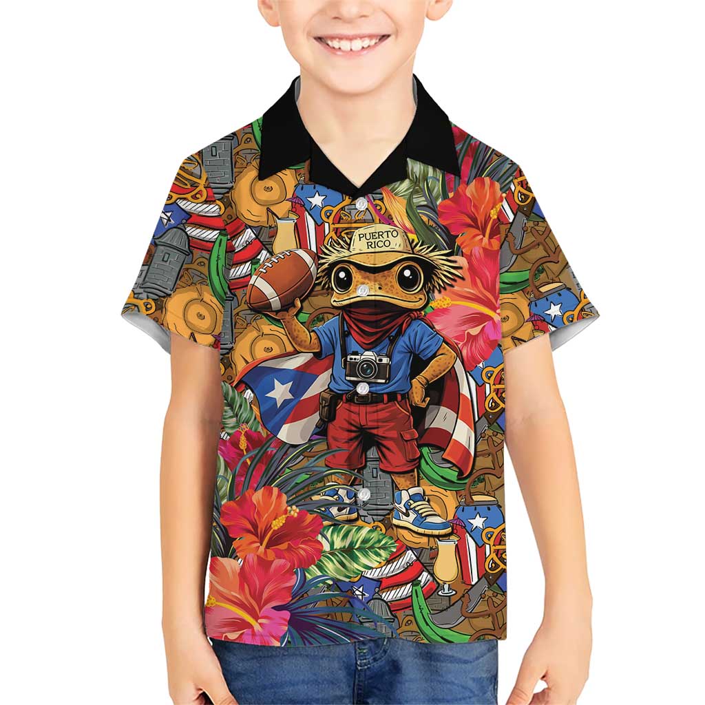 Funny Benito Bowl Kid Hawaiian Shirt Puerto Rican Coquí Football