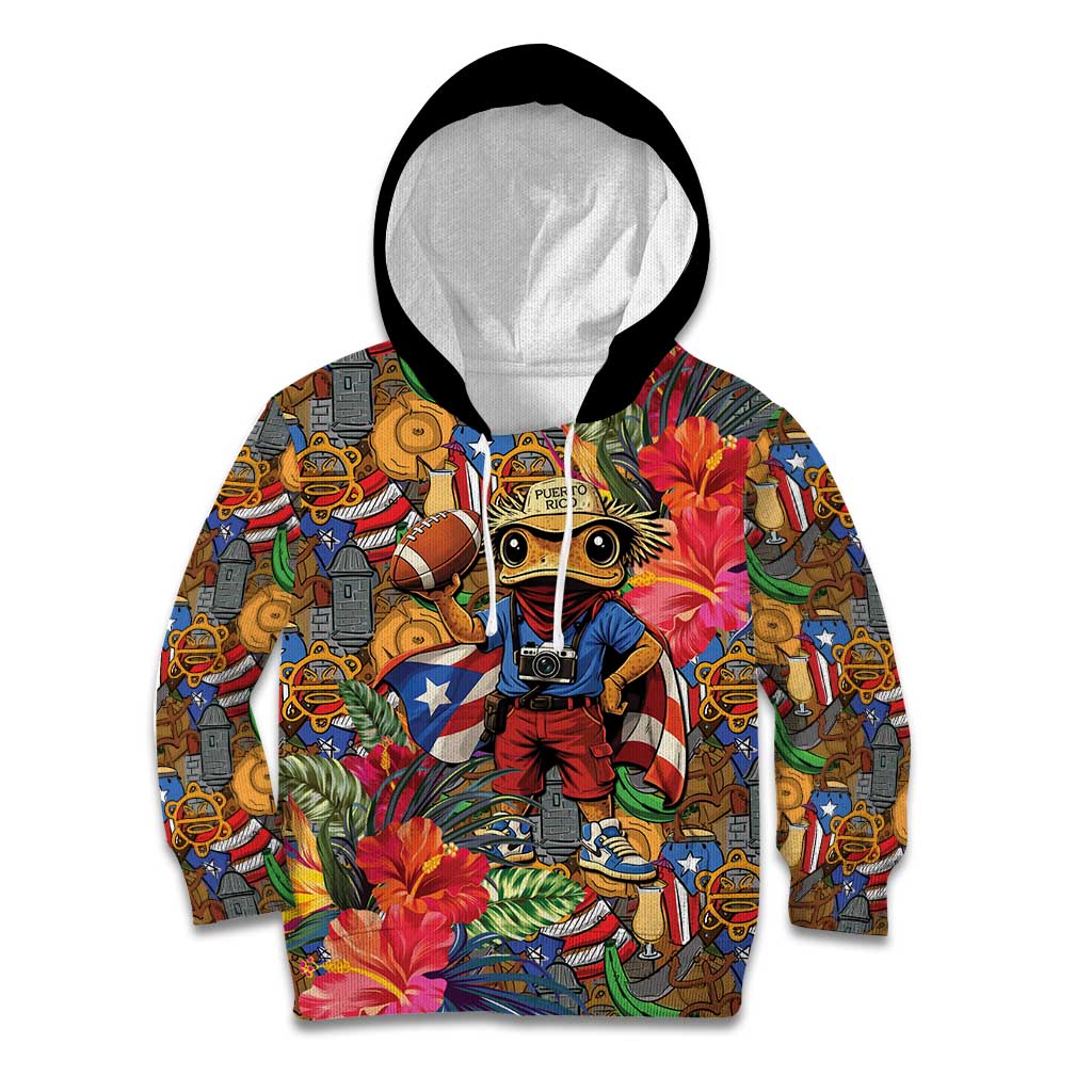 Funny Benito Bowl Kid Hoodie Puerto Rican Coquí Football