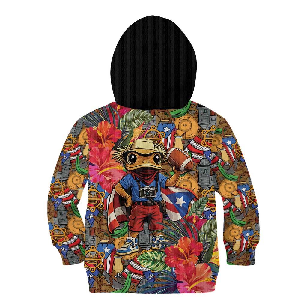 Funny Benito Bowl Kid Hoodie Puerto Rican Coquí Football