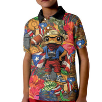Funny Benito Bowl Kid Polo Shirt Puerto Rican Coquí Football