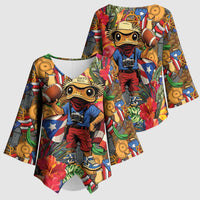 Funny Benito Bowl Kimono Sleeve Blouse Puerto Rican Coquí Football