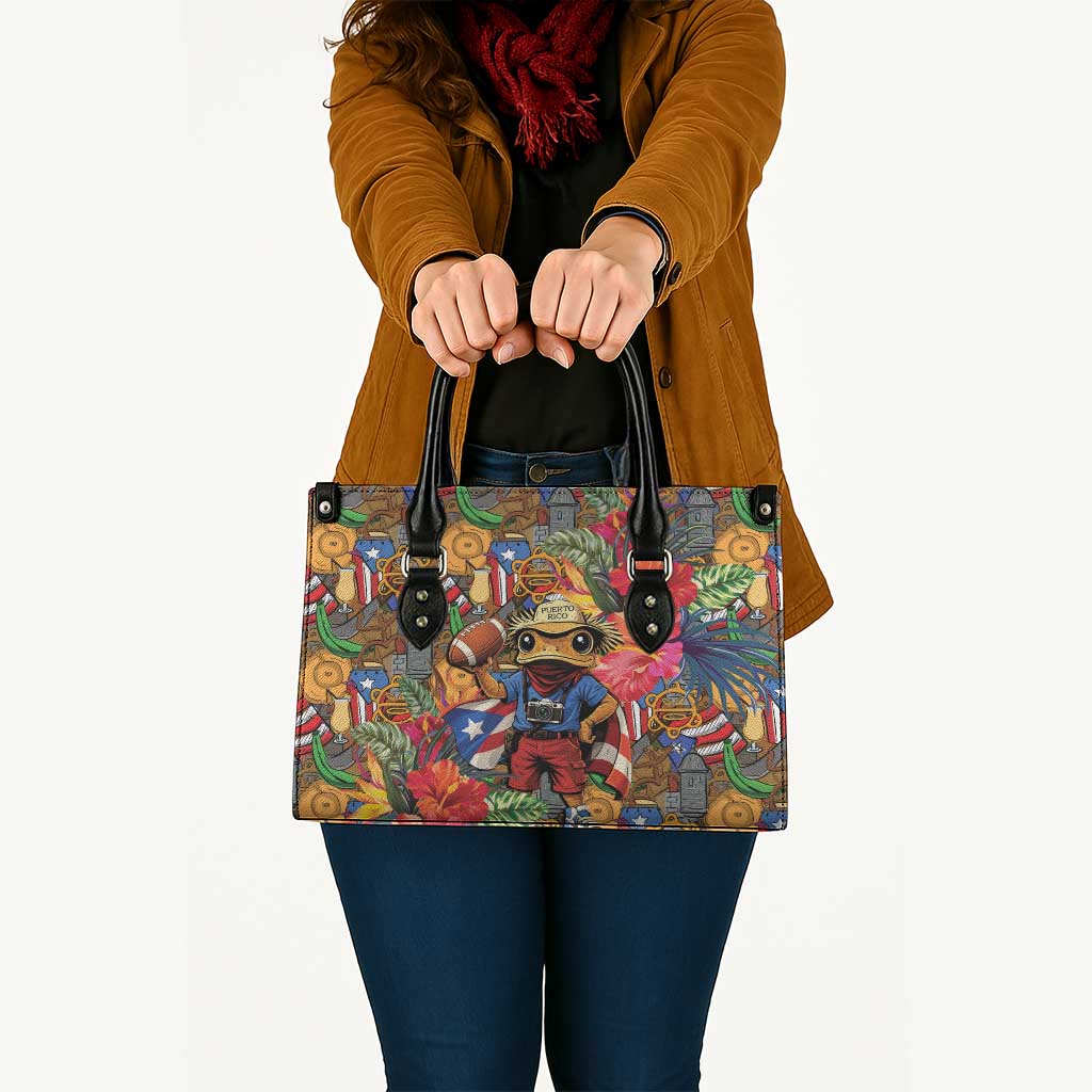 Funny Benito Bowl Leather Bag Puerto Rican Coquí Football