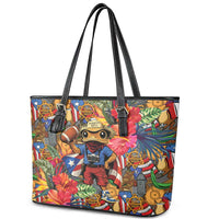 Funny Benito Bowl Leather Tote Bag Puerto Rican Coquí Football