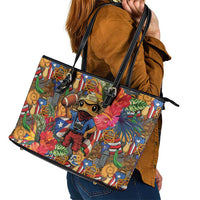 Funny Benito Bowl Leather Tote Bag Puerto Rican Coquí Football