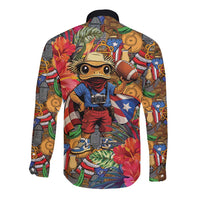 Funny Benito Bowl Long Sleeve Button Shirt Puerto Rican Coquí Football
