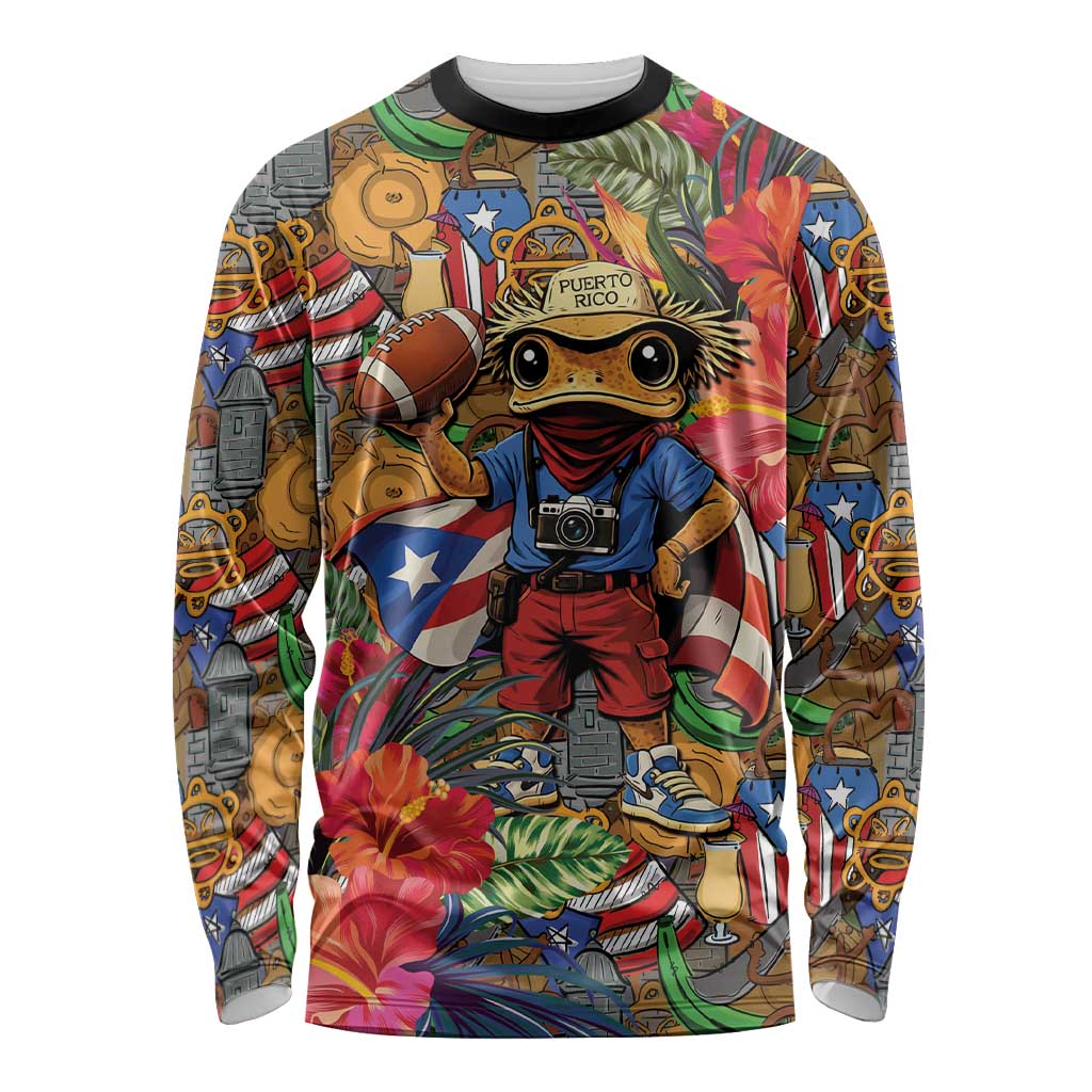 Funny Benito Bowl Long Sleeve Shirt Puerto Rican Coquí Football