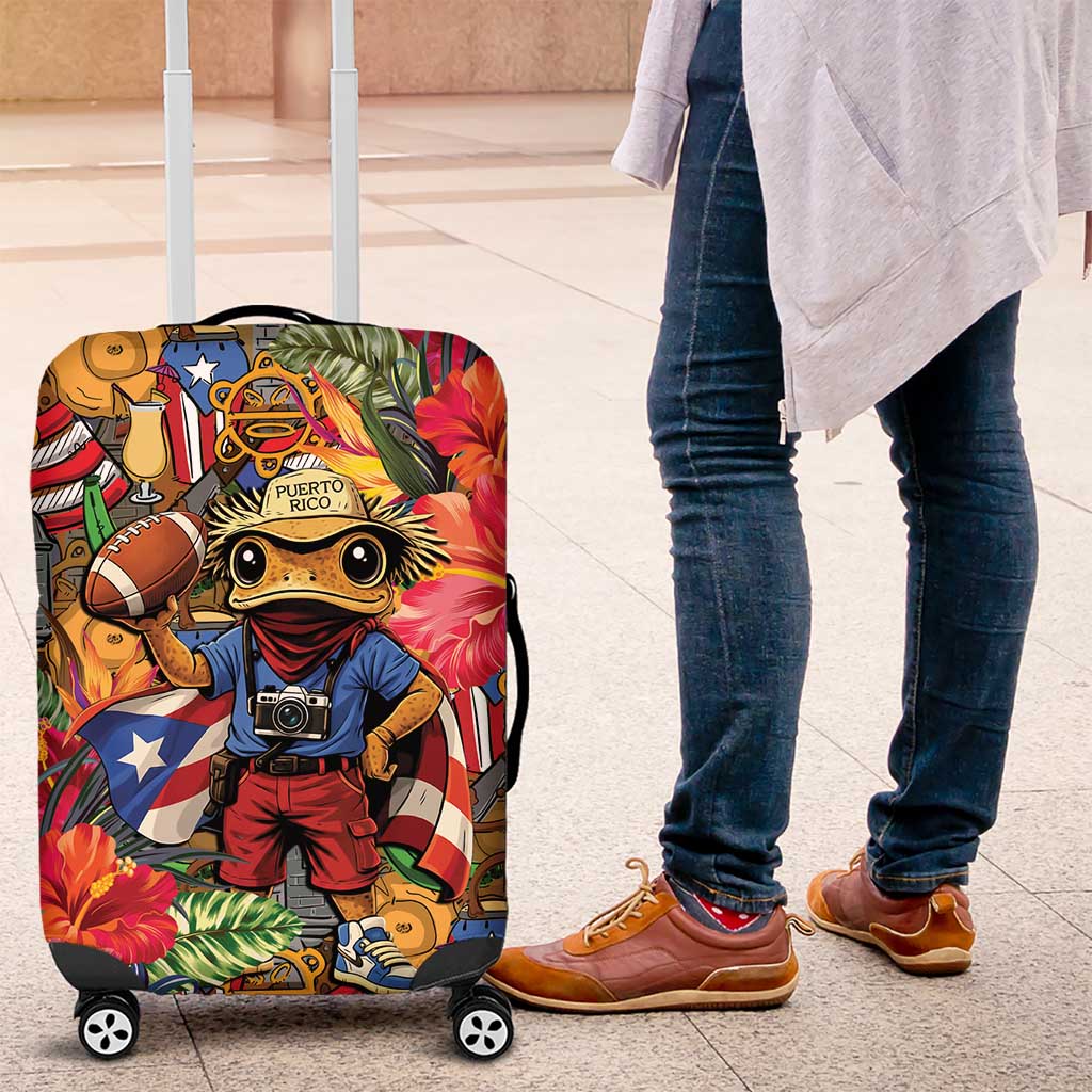 Funny Benito Bowl Luggage Cover Puerto Rican Coquí Football