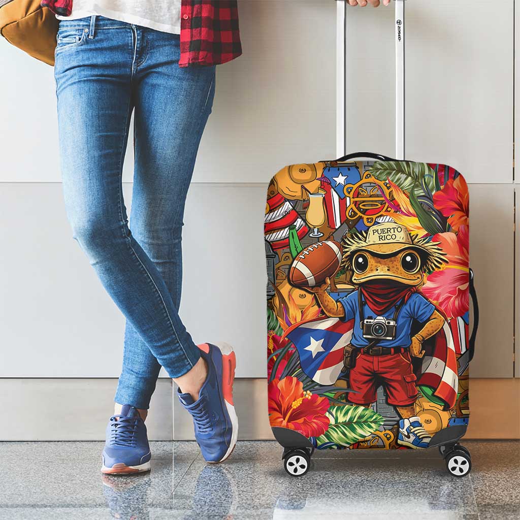 Funny Benito Bowl Luggage Cover Puerto Rican Coquí Football