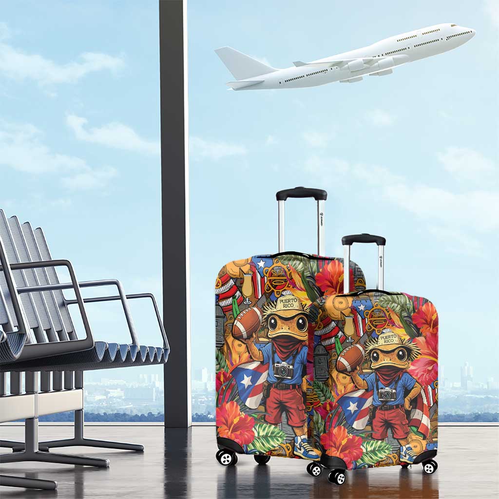 Funny Benito Bowl Luggage Cover Puerto Rican Coquí Football