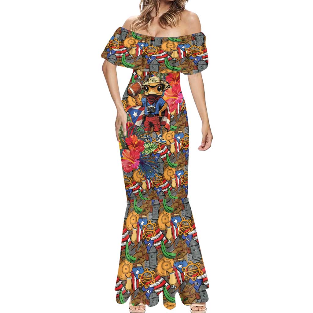 Funny Benito Bowl Mermaid Dress Puerto Rican Coquí Football