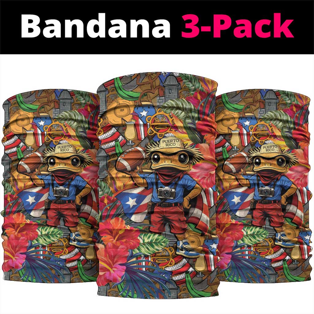 Funny Benito Bowl Neck Gaiter Puerto Rican Coquí Football