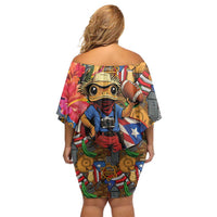 Funny Benito Bowl Off Shoulder Short Dress Puerto Rican Coquí Football