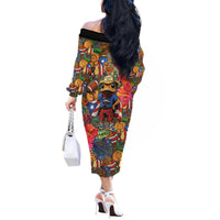 Funny Benito Bowl Off The Shoulder Long Sleeve Dress Puerto Rican Coquí Football
