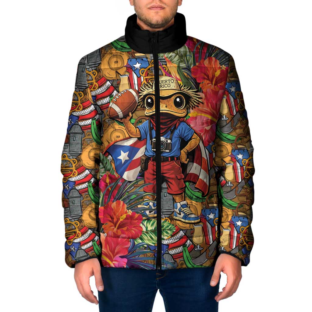 Funny Benito Bowl Padded Jacket Puerto Rican Coquí Football