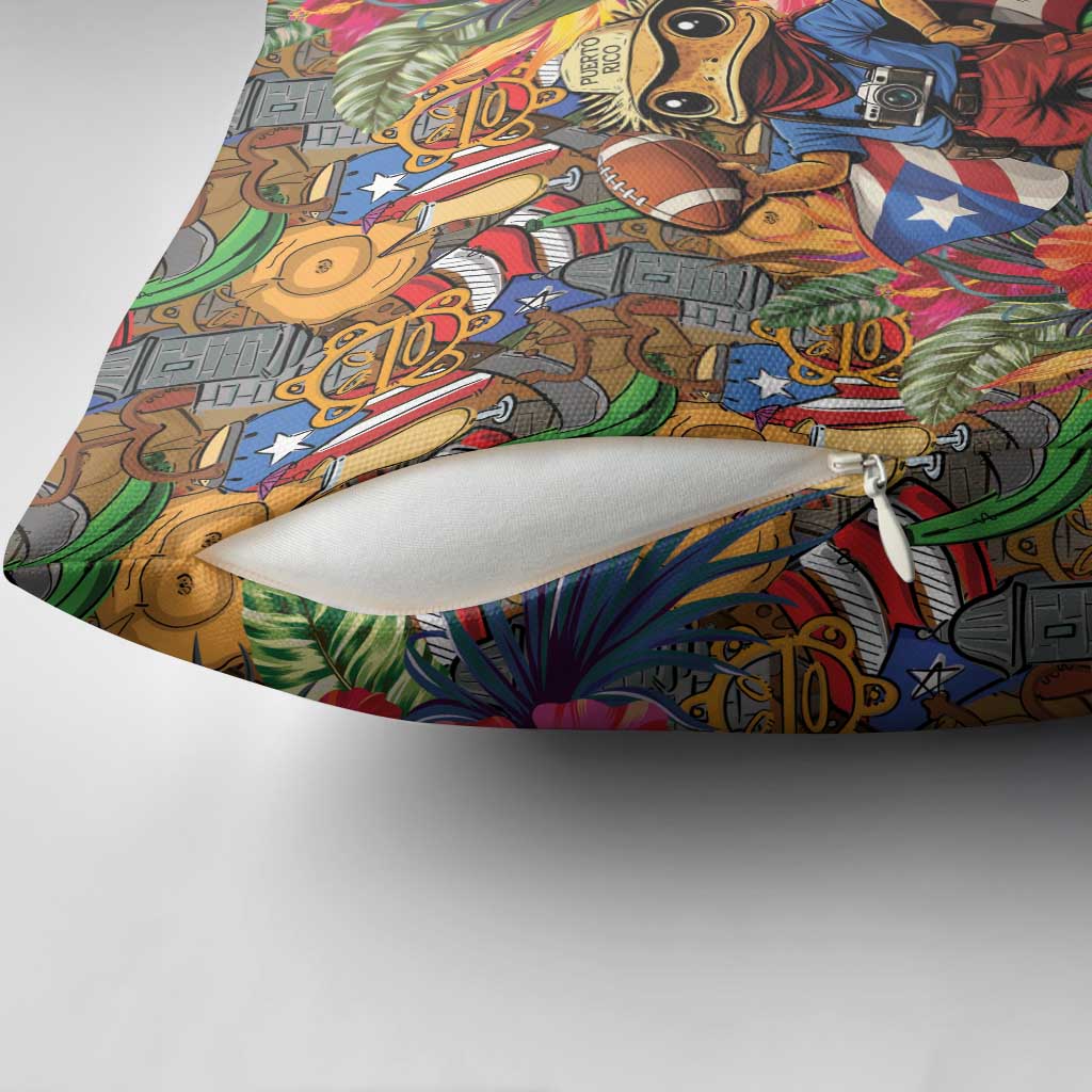 Funny Benito Bowl Pillow Cover Puerto Rican Coquí Football