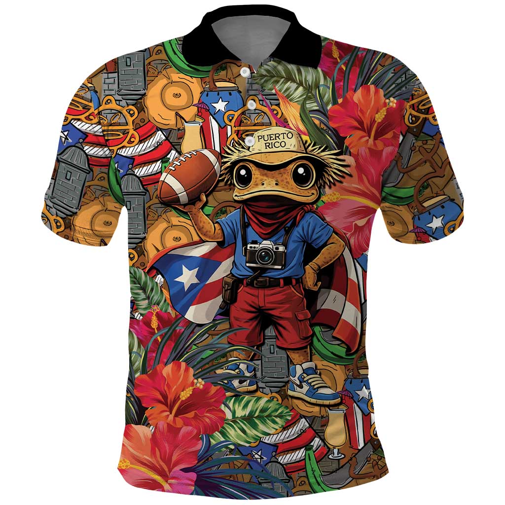 Funny Benito Bowl Polo Shirt Puerto Rican Coquí Football