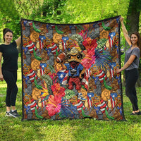 Funny Benito Bowl Quilt Puerto Rican Coquí Football