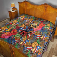 Funny Benito Bowl Quilt Puerto Rican Coquí Football