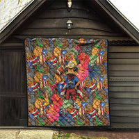 Funny Benito Bowl Quilt Puerto Rican Coquí Football