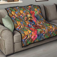 Funny Benito Bowl Quilt Puerto Rican Coquí Football