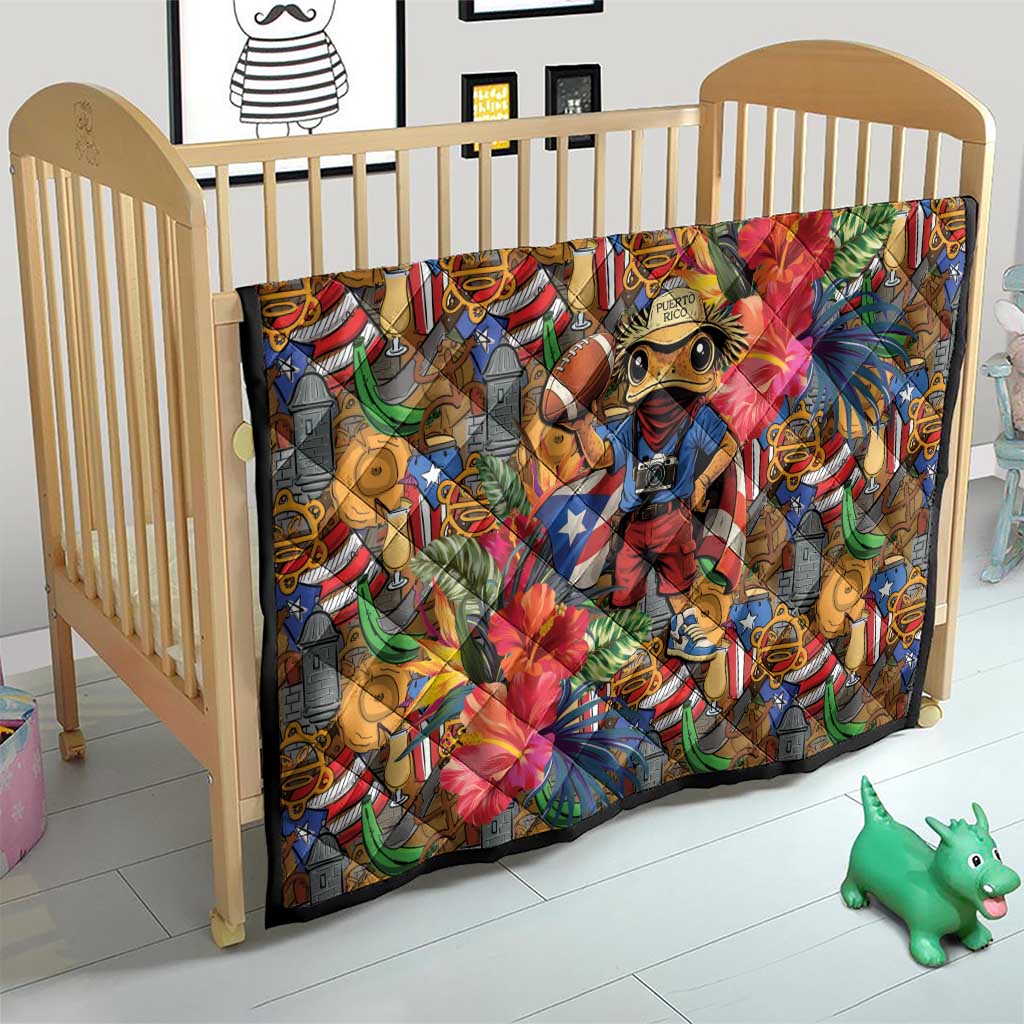 Funny Benito Bowl Quilt Puerto Rican Coquí Football