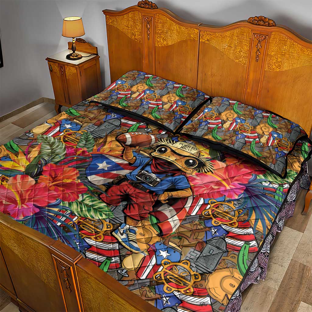 Funny Benito Bowl Quilt Bed Set Puerto Rican Coquí Football