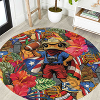 Funny Benito Bowl Round Carpet Puerto Rican Coquí Football