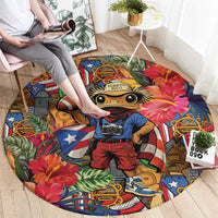 Funny Benito Bowl Round Carpet Puerto Rican Coquí Football
