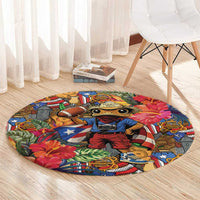 Funny Benito Bowl Round Carpet Puerto Rican Coquí Football