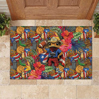 Funny Benito Bowl Rubber Doormat Puerto Rican Coquí Football