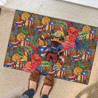 Funny Benito Bowl Rubber Doormat Puerto Rican Coquí Football