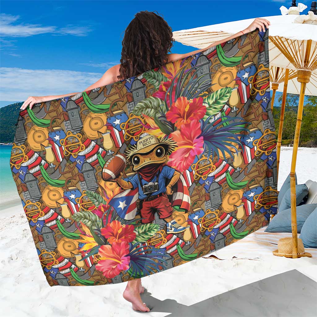 Funny Benito Bowl Sarong Puerto Rican Coquí Football