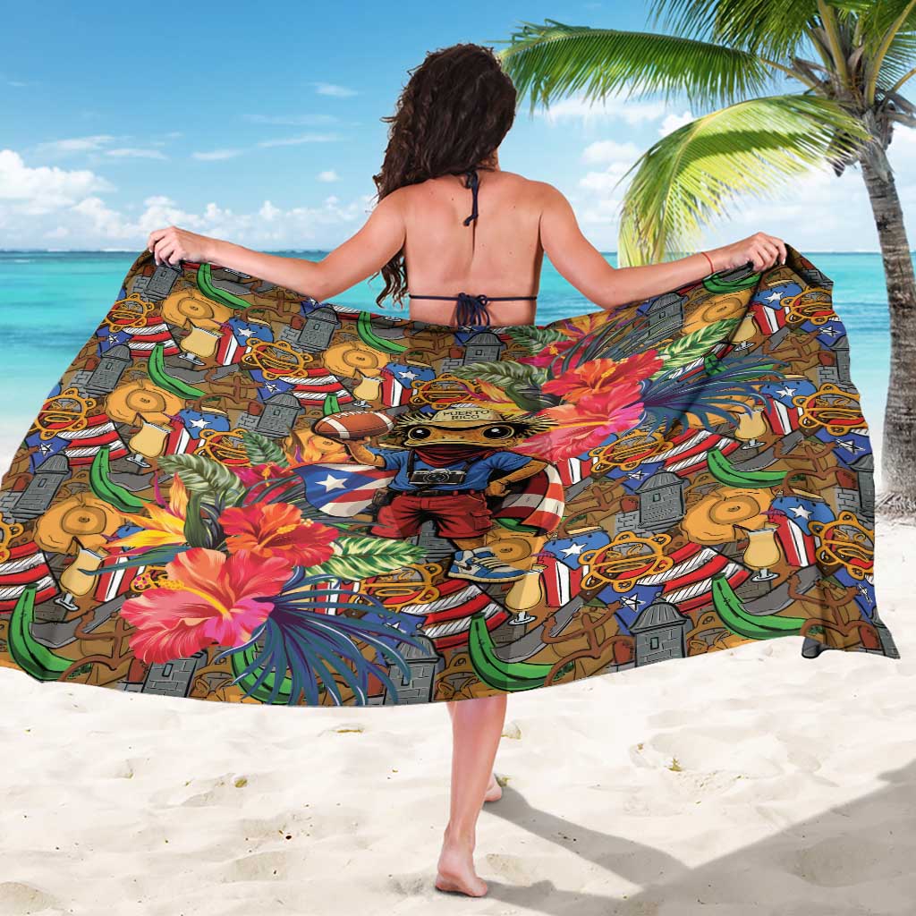 Funny Benito Bowl Sarong Puerto Rican Coquí Football