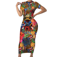 Funny Benito Bowl Short Sleeve Bodycon Dress Puerto Rican Coquí Football
