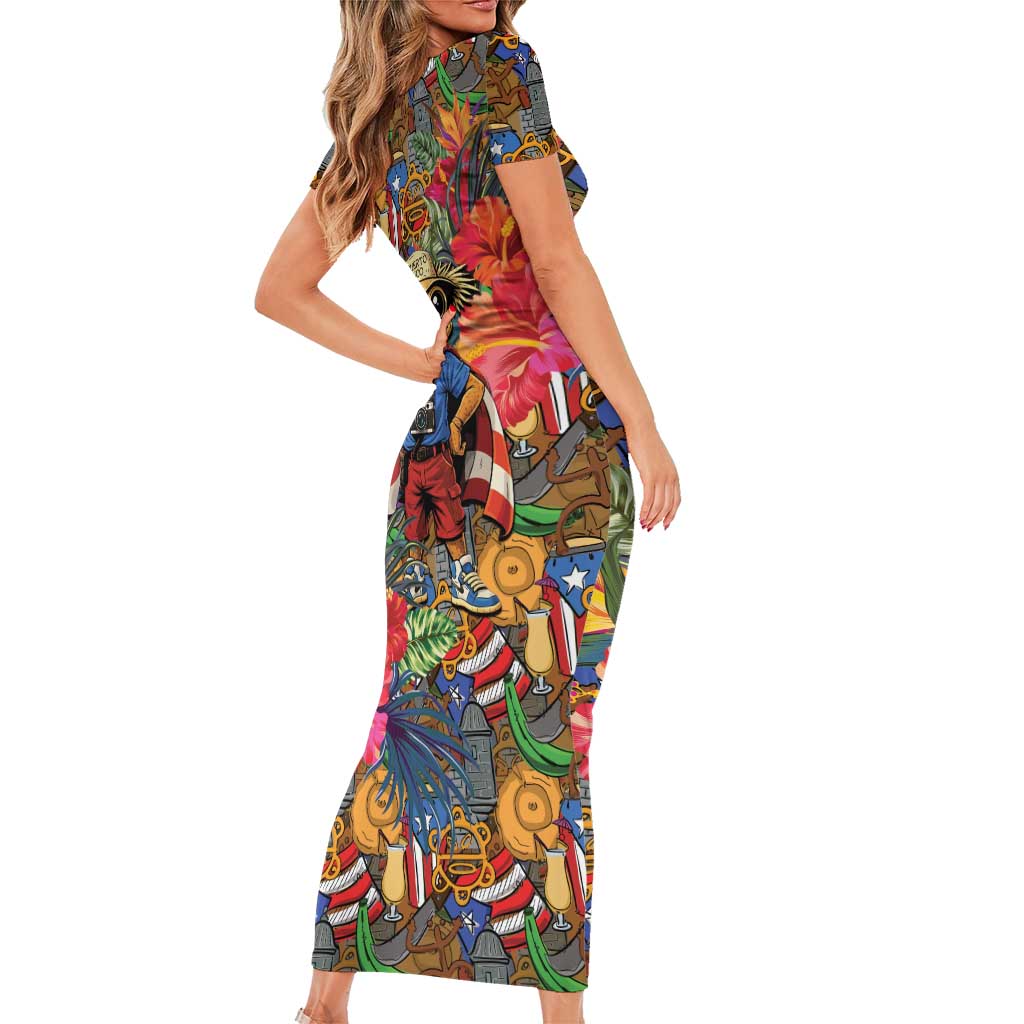 Funny Benito Bowl Short Sleeve Bodycon Dress Puerto Rican Coquí Football