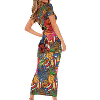 Funny Benito Bowl Short Sleeve Bodycon Dress Puerto Rican Coquí Football