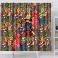 Funny Benito Bowl Shower Curtain Puerto Rican Coquí Football