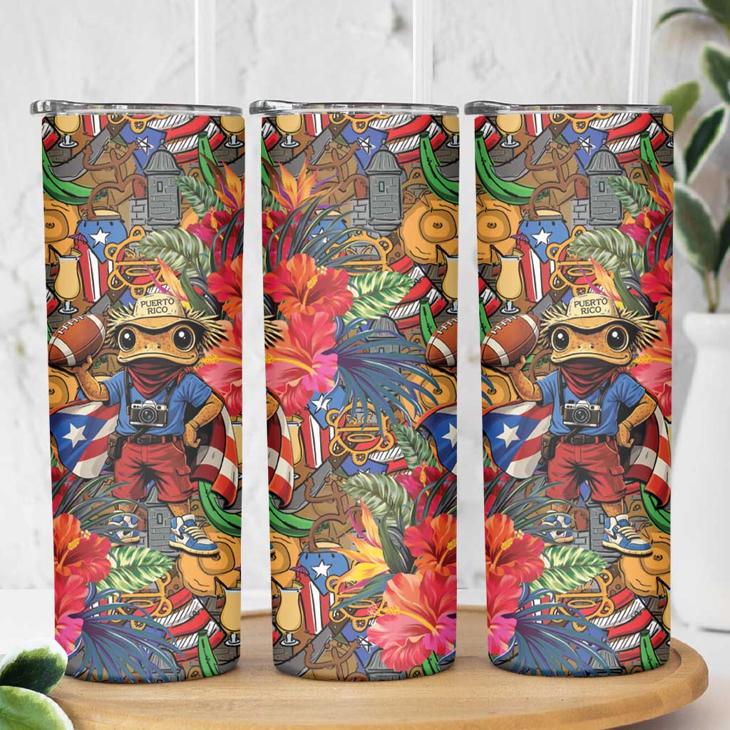 Funny Benito Bowl Skinny Tumbler Puerto Rican Coquí Football