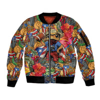 Funny Benito Bowl Sleeve Zip Bomber Jacket Puerto Rican Coquí Football