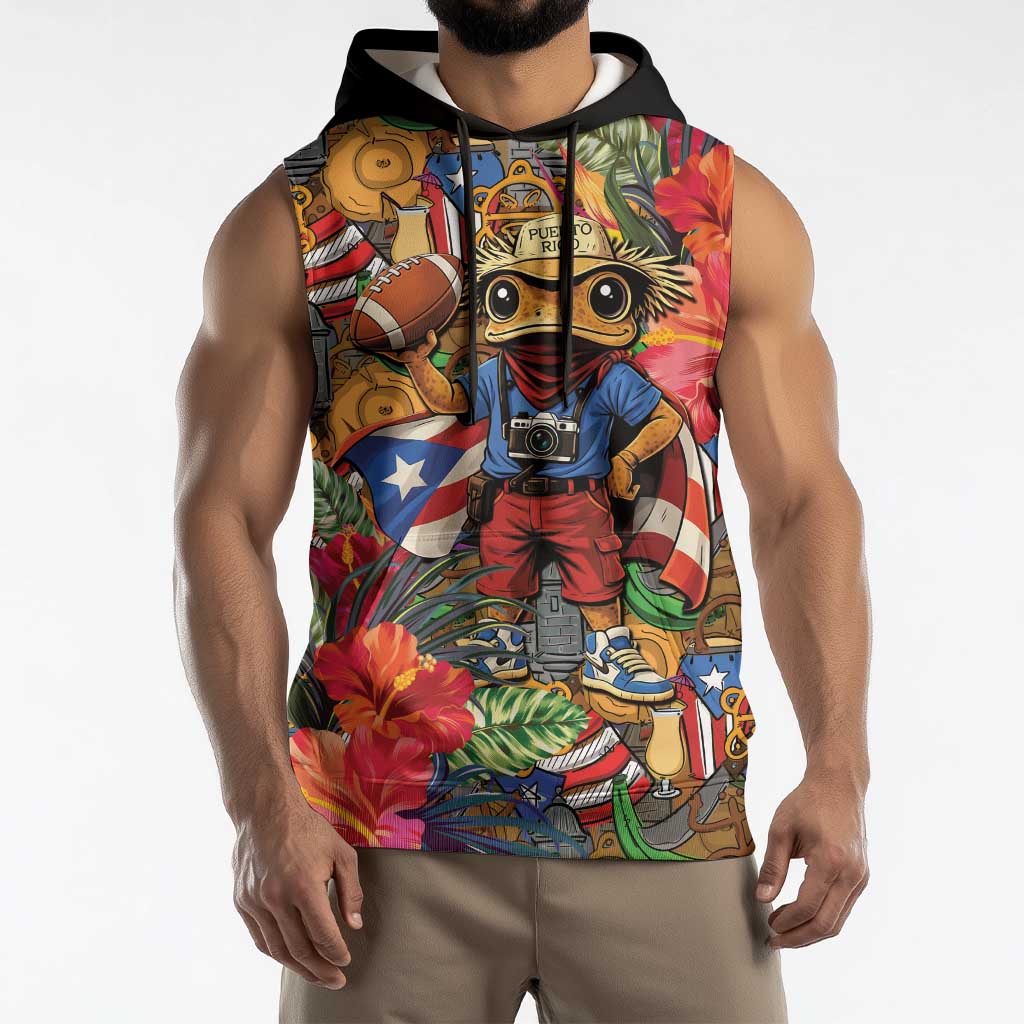 Funny Benito Bowl Sleeveless Hoodie Puerto Rican Coquí Football