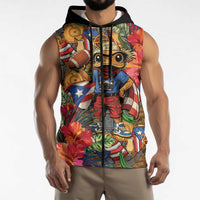 Funny Benito Bowl Sleeveless Zip Hoodie Puerto Rican Coquí Football