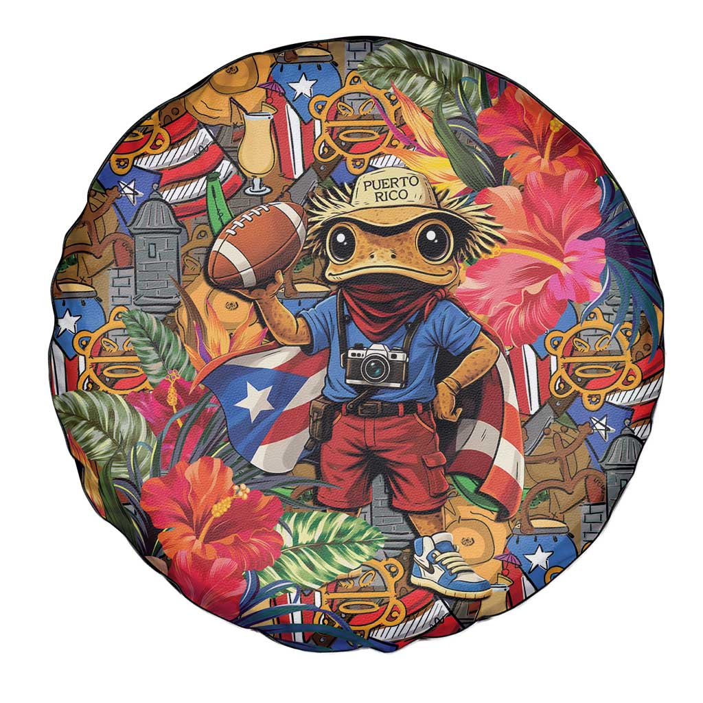 Funny Benito Bowl Spare Tire Cover Puerto Rican Coquí Football